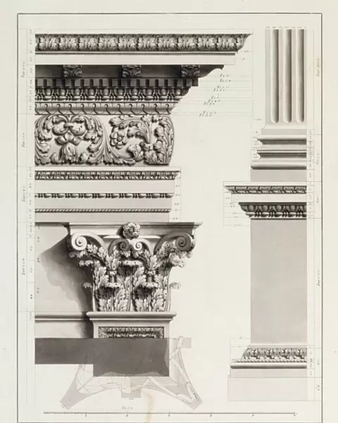 Elevation of Pedestal Entablature of the Arch at Tripoli