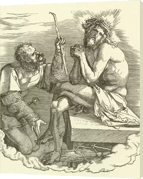 The Mocking of Christ (Christ as Man of Sorrows Mocked by a Soldier) (engraving)