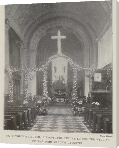 St Botolphs Church, Bishopsgate, decorated for the Wedding of the Lord Mayors Daughter (engraving)