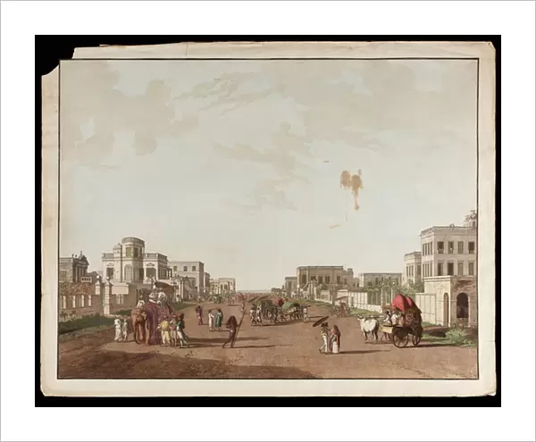 Old Court House Street Looking South from the Views of Calcutta, 1788 (aquatint