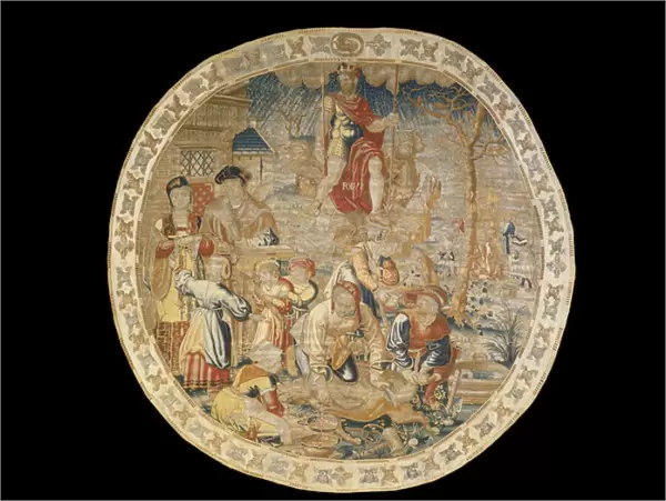 Brussels allegorical tapestry depicting the month of December from
