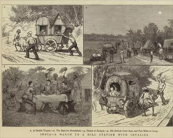 India, a March to a Hill Station with Invalids (engraving)
