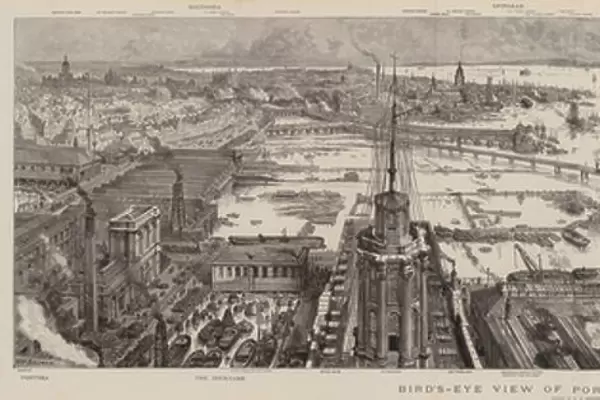 Bird s-Eye View of Portsmouth Harbour (engraving)
