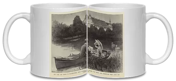 The lake and castle of Kranichstein, near Darmstadt, where the bride and bridegroom went after the ceremony (litho)
