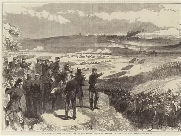 The War Advance of the Army of the Crown Prince of Prussia at the Battle of Sadowa (engraving)