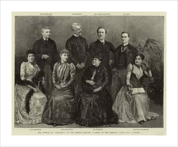 The Revival of 'Diplomacy'at the Garrick Theatre, a Group of the Principal Actors and Actresses (engraving)