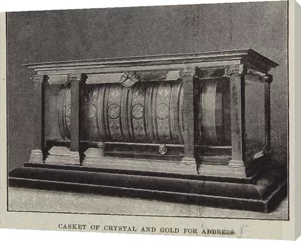Casket of Crystal and Gold for Address presented to Sir Henry Irving by Actors and Actresses (b  /  w photo)