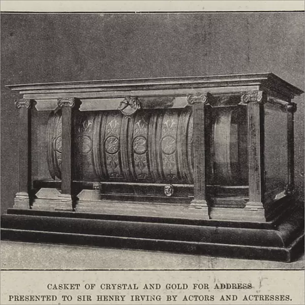 Casket of Crystal and Gold for Address presented to Sir Henry Irving by Actors and Actresses (b  /  w photo)