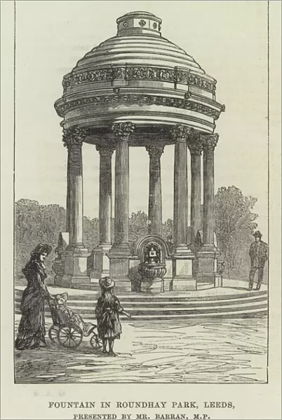 Fountain in Roundhay Park, Leeds, presented by Mr Barran, MP (engraving)
