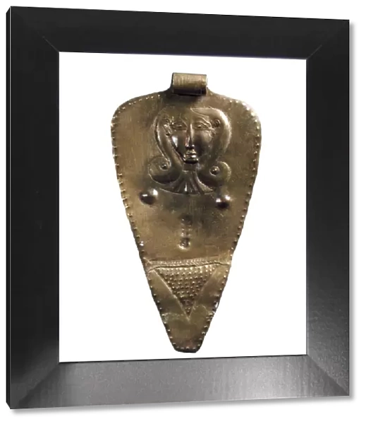 Gold Mother Goddess plaque pendant, Middle Bronze Age II (gold)