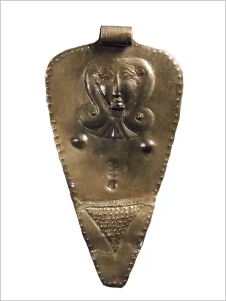 Gold Mother Goddess plaque pendant, Middle Bronze Age II (gold)