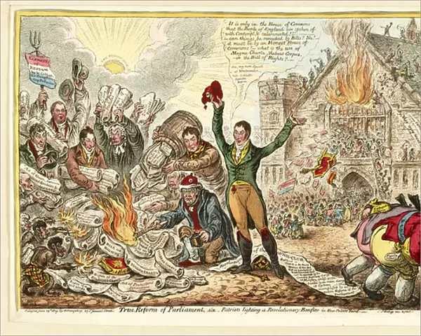True Reform of Parliament, i. e. Patriots lighting a Revolutionary Bonfire in New Palace