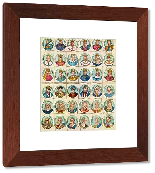 Kings of England, reproduction of possibly the first jigsaw puzzle, c