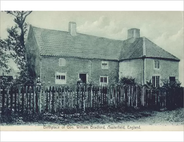 Birthplace of William Bradford, Governor of the Plymouth Colony, Austerfield, Yorkshire (b  /  w photo)