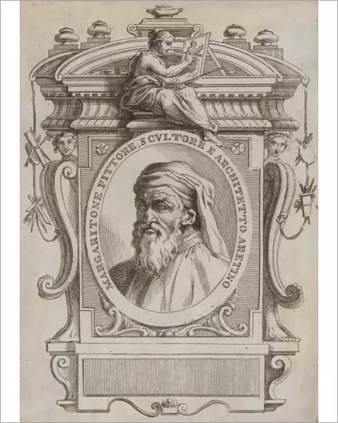 Margaritone d Arezzo, Italian painter, sculptor and architect (engraving)