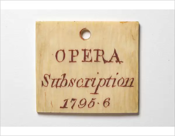 Ivory pass for Kings Theatre and Opera House, London Haymarket, 1795 (ivory)