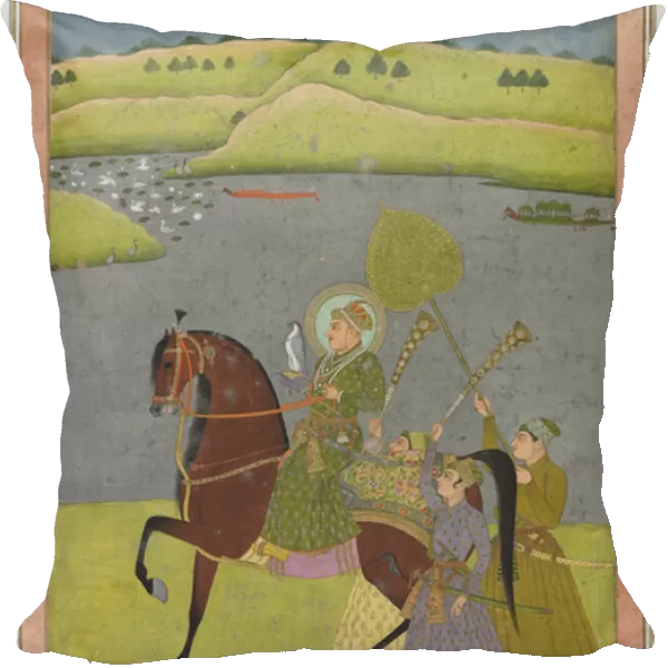 Equestrian portrait of Muhammad Shah from the Impey Album, detached manuscript folio, c