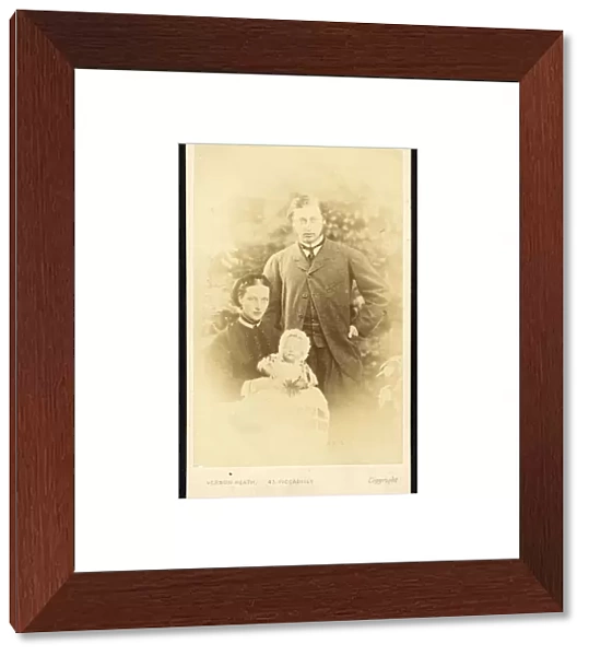 The Prince and Princess of Wales and Prince Albert Victor (b  /  w photo)