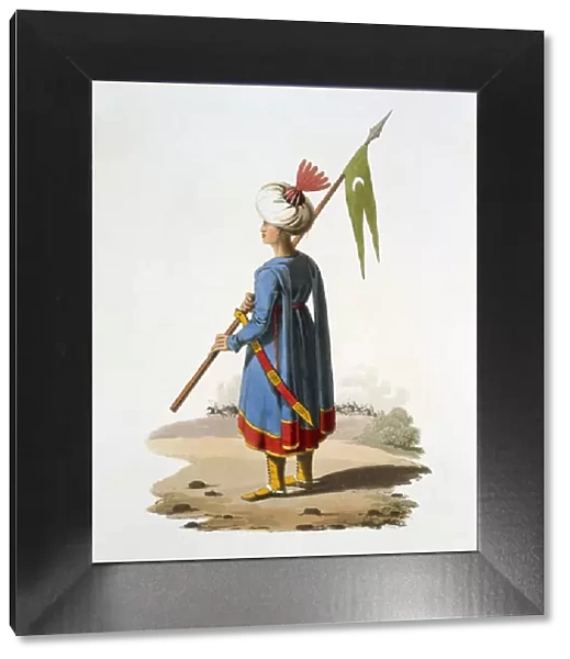 Ensign Bearer of the Spahis, 1818 (coloured aquatint)