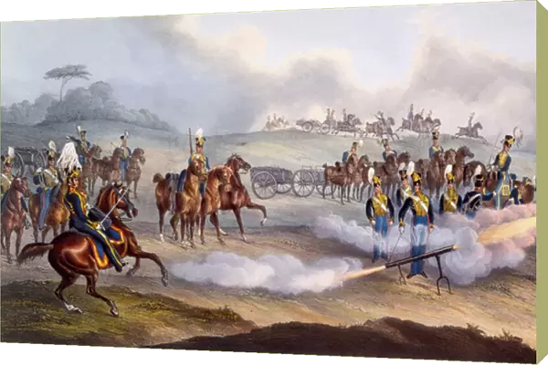 The British Royal Horse Artillery - Rocket Troop, 1835 (colour litho)