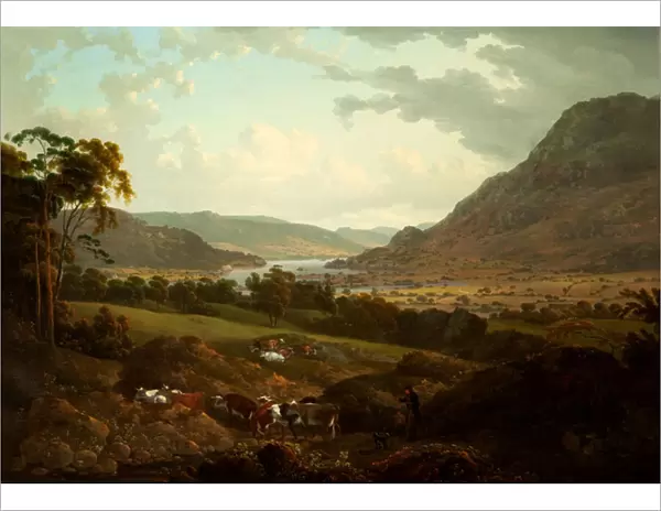 A Scene in the Lake District (oil on canvas)