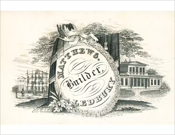 Trade card, Matthews (engraving)