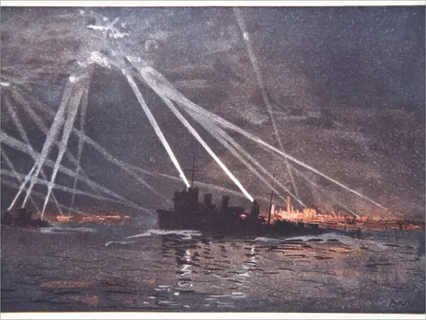 Blood and Iron: An Air-raid in the North, illustration from The Naval Front