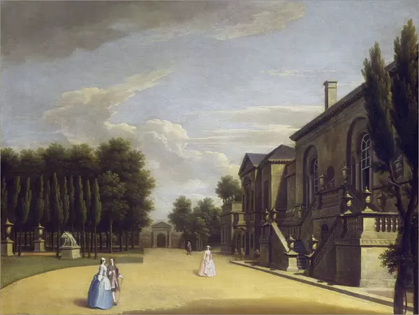 View of Chiswick Villa from the back to the Inigo Jones gate, 1742 (oil on canvas)
