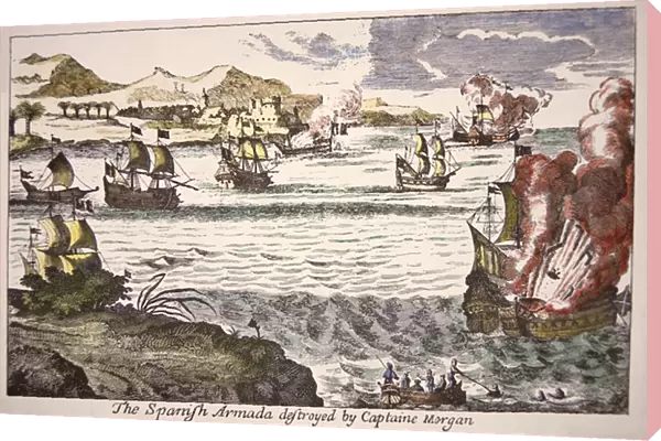 Captain Morgan defeats Spanish warships blocking the mouth of Lake Maracaibo in 1669