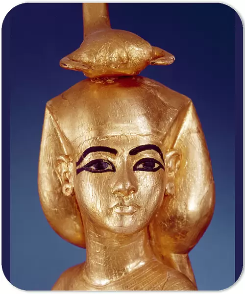 Detail of the goddess Selket from the canopic shrine, from the Tomb of Tutankhamun (c