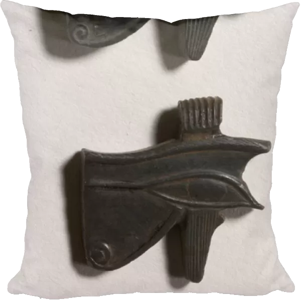 Two wedjat eye amulets (obsidian)
