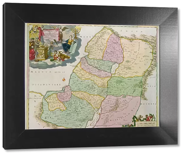Map of the Holy Land (coloured engraving)
