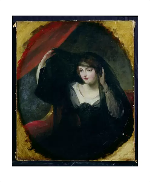 Olivia Raising her Veil, 1849 (oil on panel)