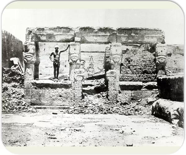 Temple of Hathor at Dendarah, 28th May 1850 (b  /  w photo)