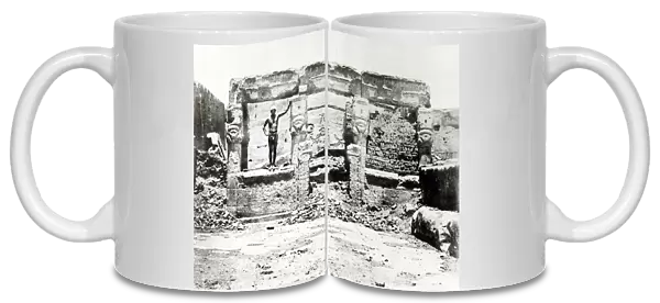 Temple of Hathor at Dendarah, 28th May 1850 (b  /  w photo)