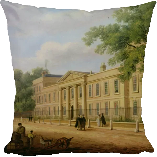 View of Emmanuel College, Cambridge University (oil on panel)