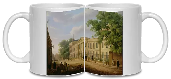 View of Emmanuel College, Cambridge University (oil on panel)