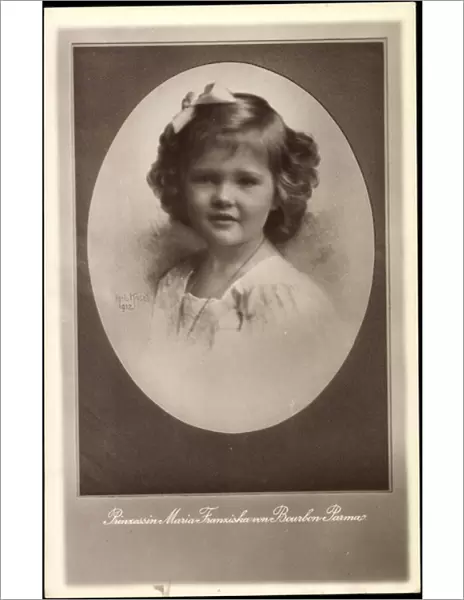 Ak Princess Maria Franziska of Bourbon Parma, Portrait (b  /  w photo)