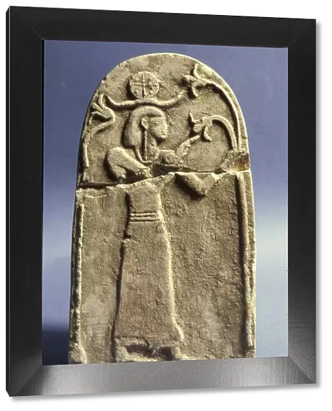 Stele depicting a deity worshipping the Tree of Life, Canaanite Period (1500-1200 BC