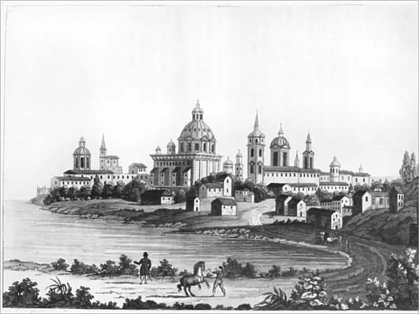 Buenos Aires, Argentina, c. 1820 (litho) (b  /  w photo)
