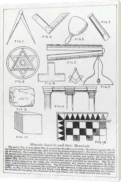 Masonic symbols and their meanings (litho)