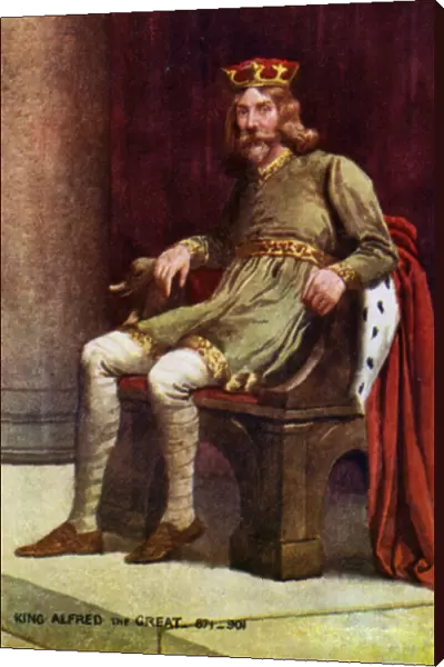 King Alfred the Great (colour litho)