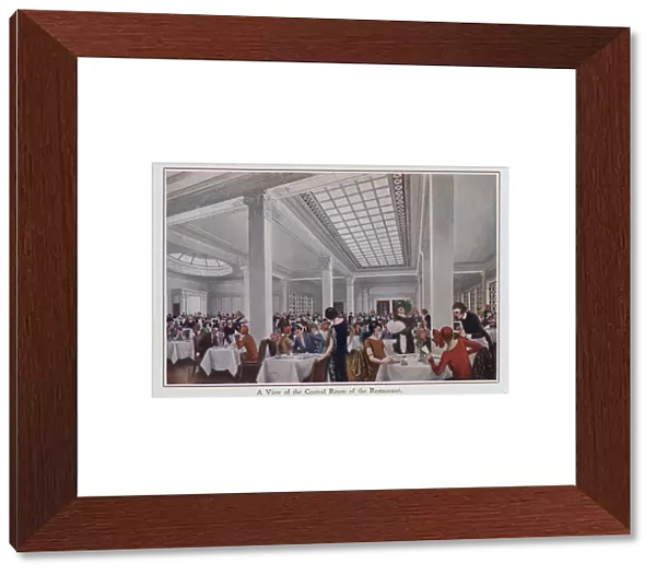 View of the Central Room of the Peter Robinson restaurant, Oxford Circus, London (colour litho)