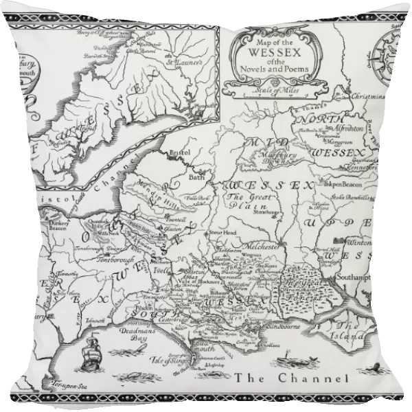 Map of the Wessex of the Novels and Poems of Thomas Hardy (engraving)