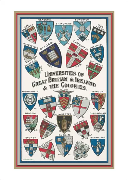 Arms of universities of Great Britain and Ireland and the Colonies (colour litho)