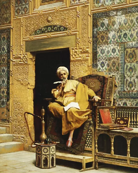 The Scribe, (oil on canvas)
