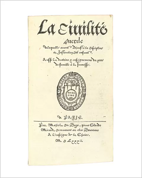 Title page from La civilite puerile a laquelle avons adiouste la discipline et