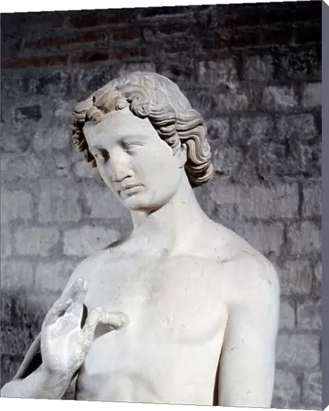 Adam Detail. Sculpture from the cathedrale Notre Dame de Paris. 1260 approx. Sun