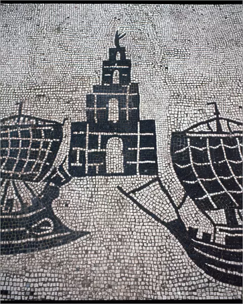 Roman Art: 'Lighthouse and Ships'