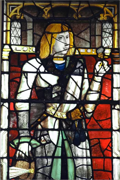 Portrait of Philip I of Hasburg (1478-1506) King of Spain Stained glass of the 15th